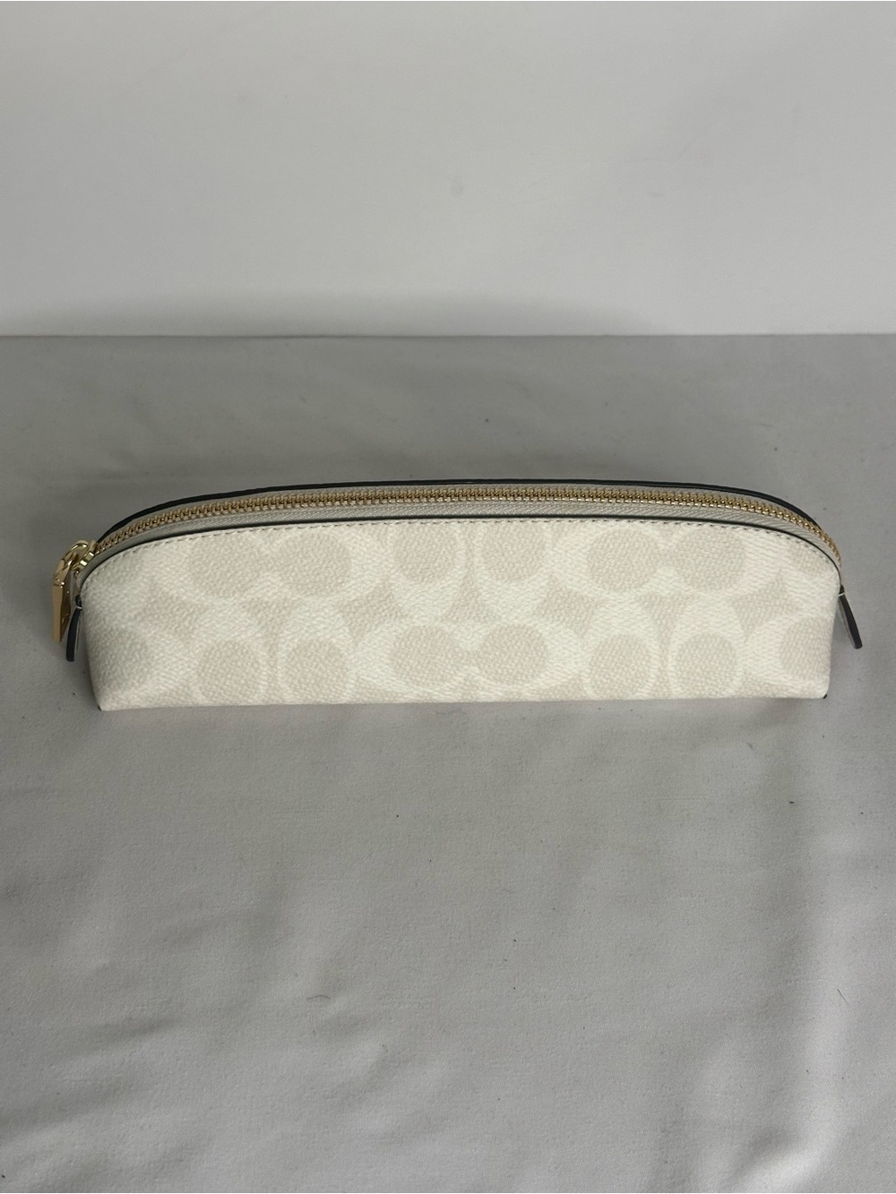 Coach Pencil Case in Chalk Signature Canvas CG206
